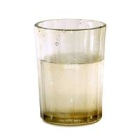 remove hard water stains from drinking glass