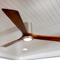 wooden finish ceiling fan