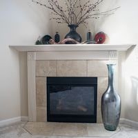 how to decorate a deep corner fireplace mantel