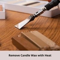 remove candle wax with heat