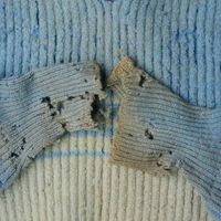 damaged garment or fabric