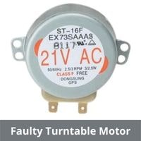 faulty turntable motor
