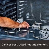 Dirty or obstructed heating element