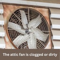 The attic fan is clogged or dirty