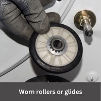 Worn rollers or glides